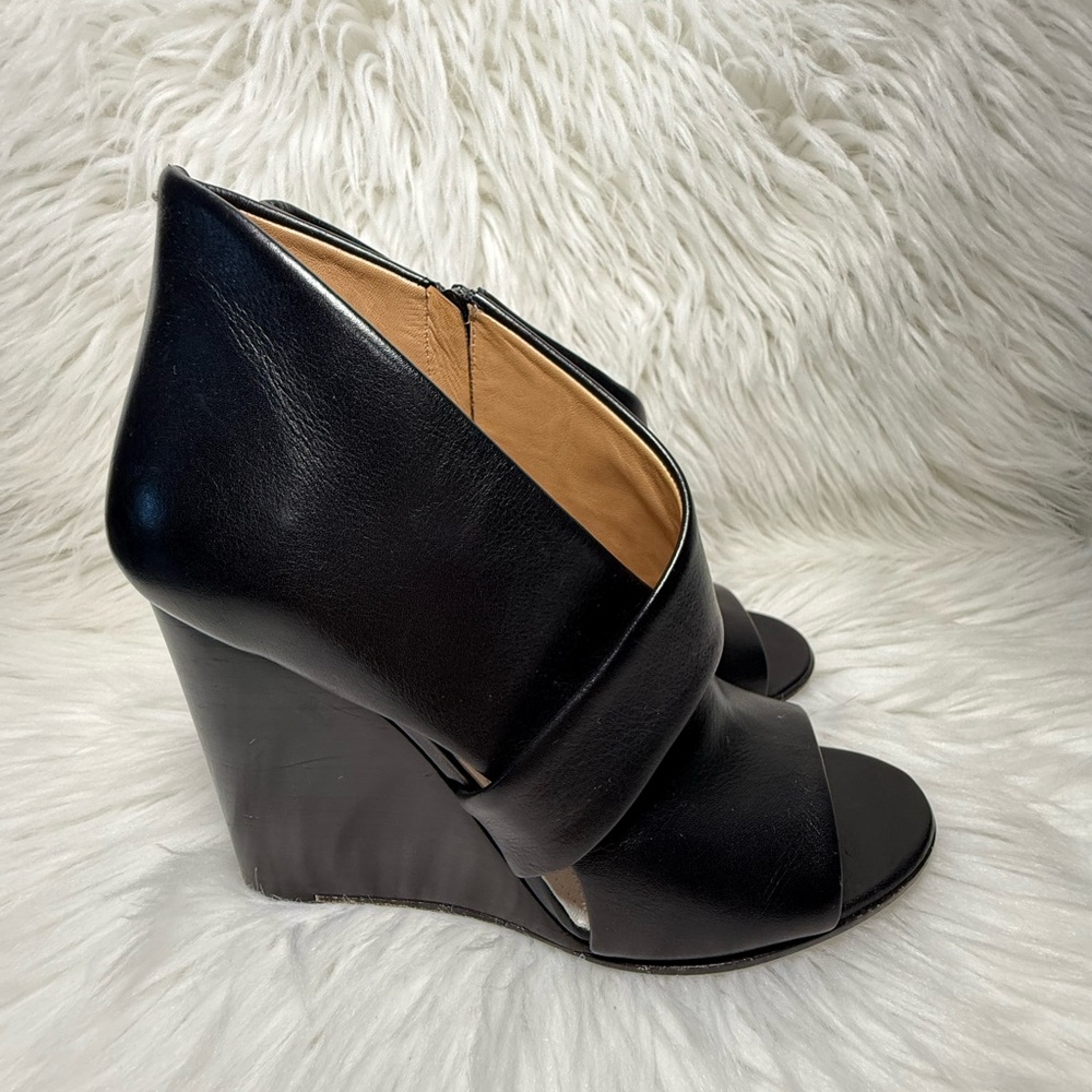Maison Margiela Black Leather Wedge Sandals, Model Number 38wp0342 Sz 36.5 View 4